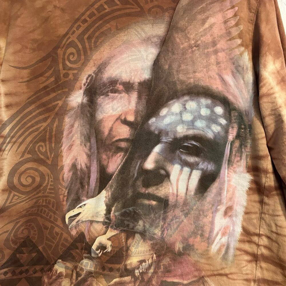 The Mountain Evolution Native American Indian AOP Shirt Sz Medium Long Sleeve - Picture 6 of 16